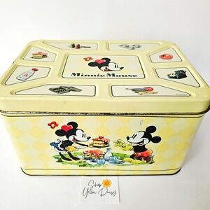 Rare‎ Vtg 1998 Disney Minnie Mouse Tin Picnic Lunch Box "I Made it Myself" M1114